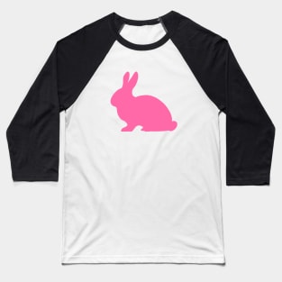 Bunny Rabbit Pattern in Pink Baseball T-Shirt